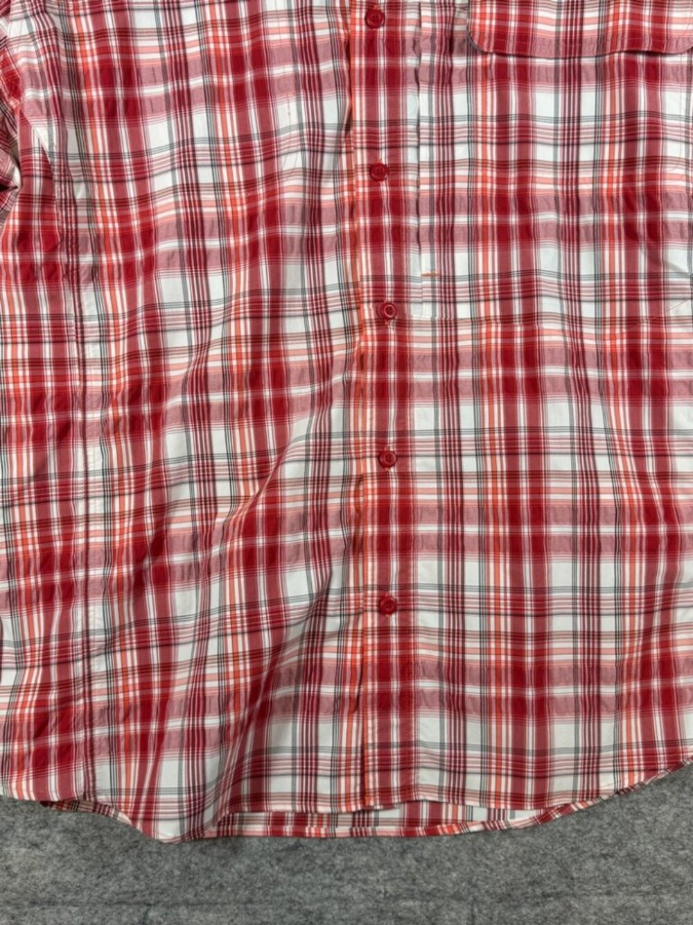 Woolrich Plaid Outdoor Button Down Shirt Red White Hiking Fishing Size XXL - Picture 4 of 14